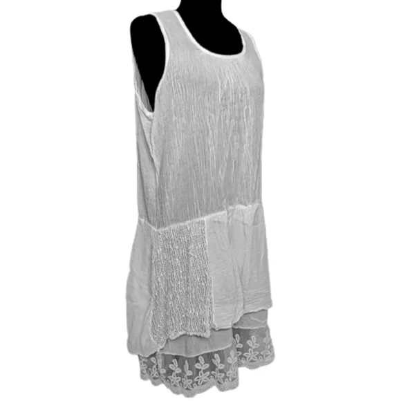 Made In Italy Lacy Layered Tunic Dress One Size - Picture 13 of 16